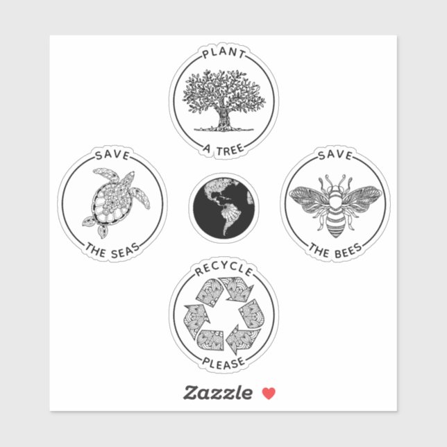 Der Tag der Erde rettet den Planeten Aufkleber (Blatt)