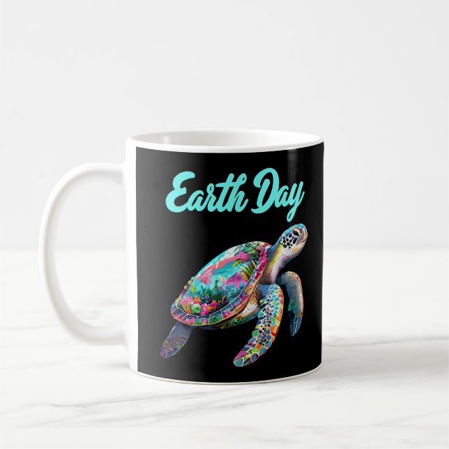 Der Tag der Meeresschildkröten Rette die Erde Kaffeetasse (Links)