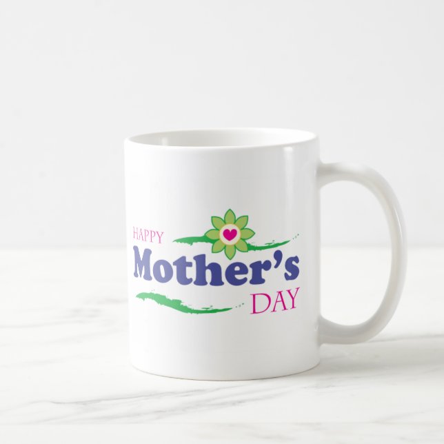 Der Tag der Mutter - Blumen-Herz Kaffeetasse (Rechts)
