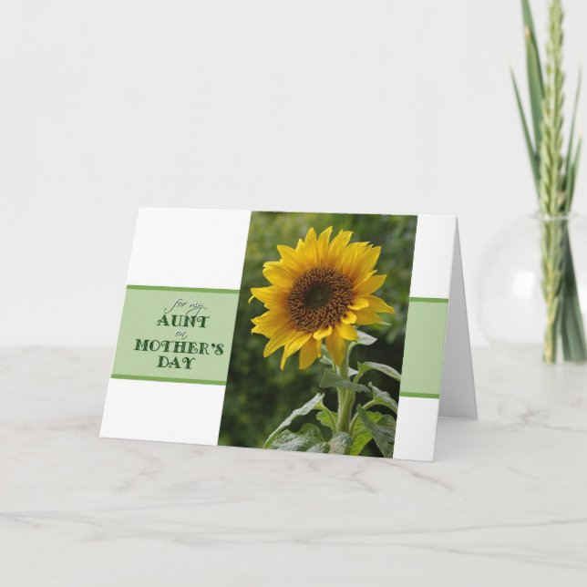 Der Tag der Mutter für Tante Superb Sunflower Card Karte (Vorderseite)