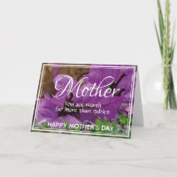 DER TAG DER MUTTER Lila WERT MEHR ALS RUBIES
