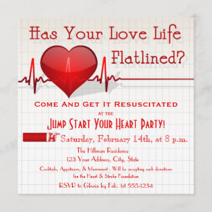 Der Tag Flatlined Herz-Diagramm Einladung