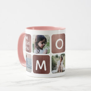 Der Tag Rosen-GoldFoto-Collagen-Mama Instagram Tasse