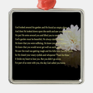 Der Taggott rief Sie Zuhause u. weißes Blume Ornament Aus Metall
