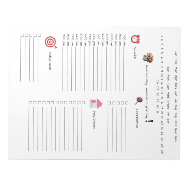 Der tägliche Planer Notizblock (Vorderseite)