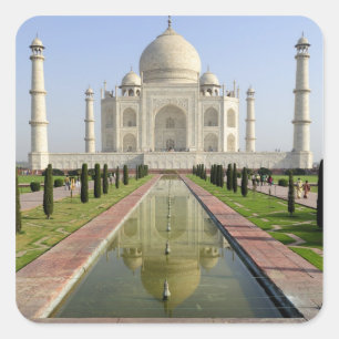Der Taj Mahal, Agra, Uttar Pradesh, Indien, Quadratischer Aufkleber