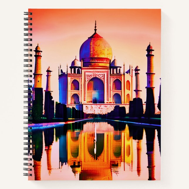 Der Taj Mahal gegen das Sunset Sky Journal Notizbuch (Vorderseite)