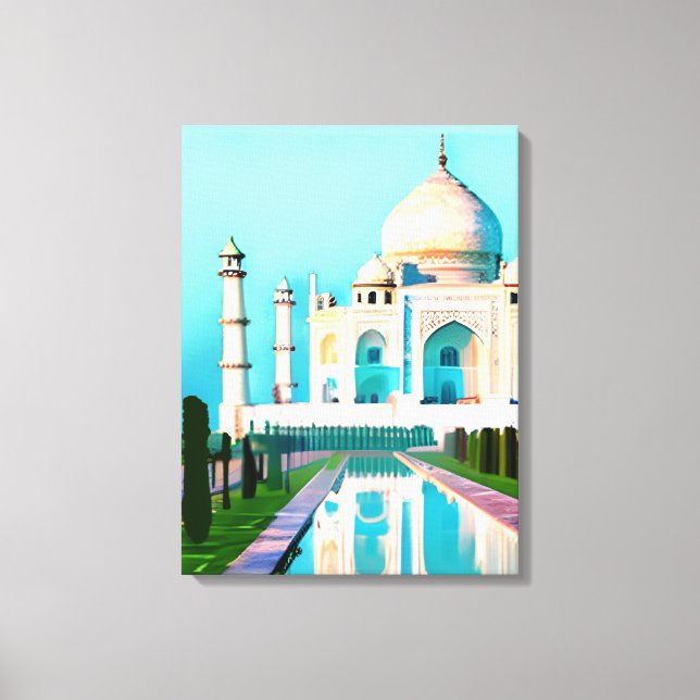 Der Taj Mahal unter einem Morgenhimmel Leinwanddruck (Vorderseite)