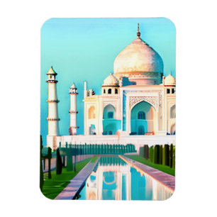Der Taj Mahal unter einem Morgenhimmel Magnet