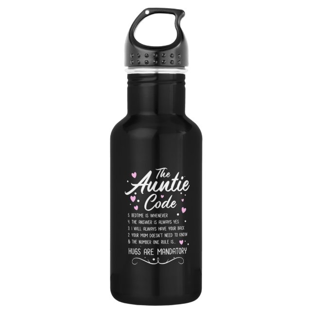 Der Tante-Code Edelstahlflasche (Vorderseite)