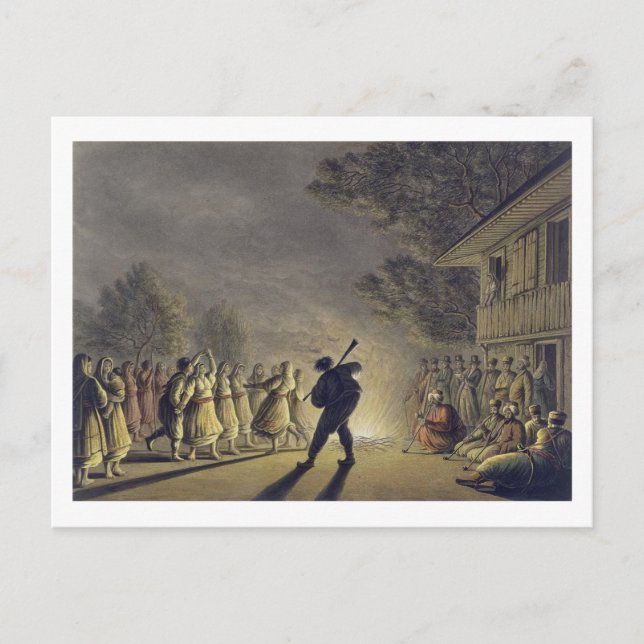 Der Tanz der bulgarischen Bauern, Pub von Willi Postkarte (Vorderseite)