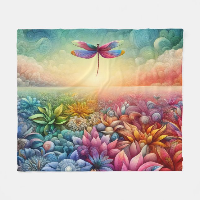Der Tanz der Dragonfly Fleecedecke (Vorderseite (Horizontal))