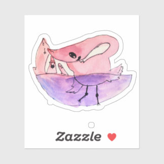 Der tanzende Flamingo Aufkleber