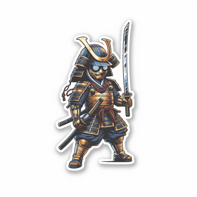 Der tapfere Samurai-Kriegersticker Aufkleber (Vorderseite)