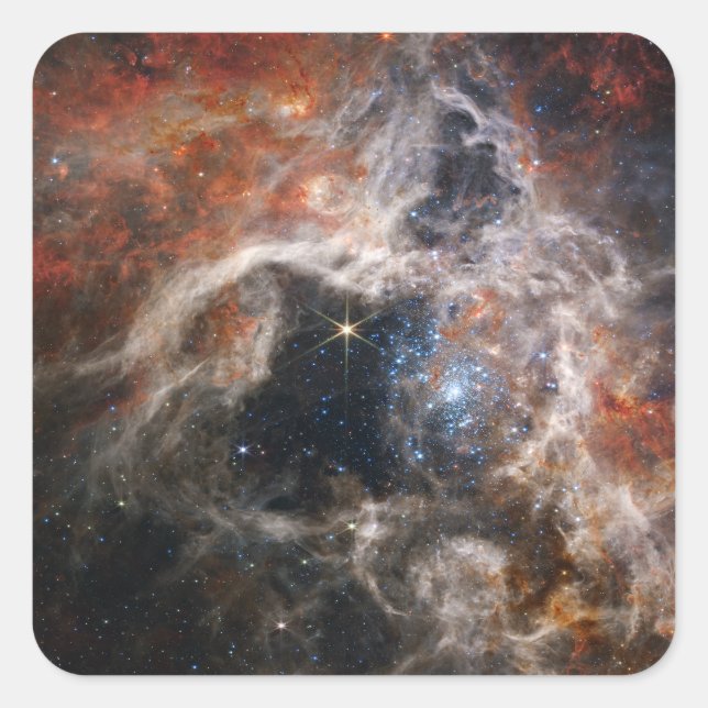 Der Tarantula-Nebel | JWST Quadratischer Aufkleber (Vorderseite)