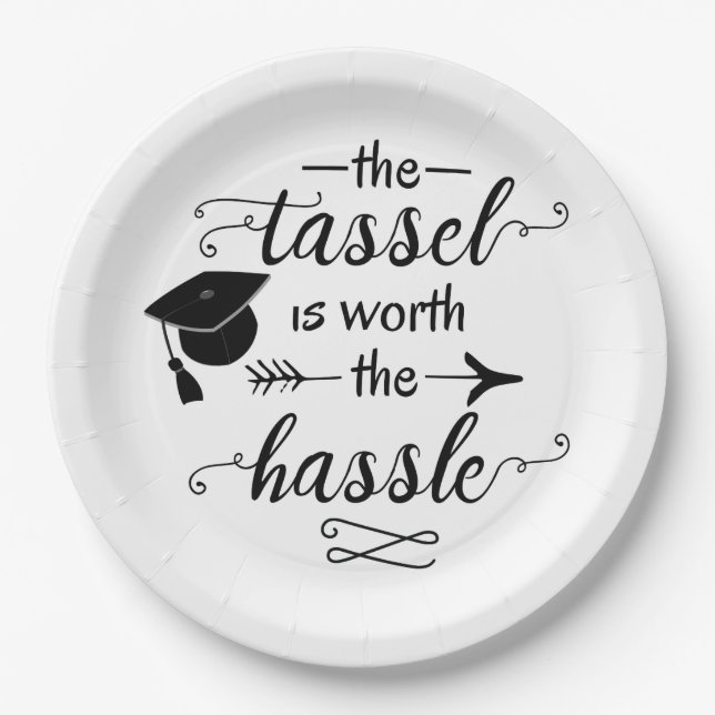 Der Tassel ist den problematischen Abschluss wert Pappteller (Vorderseite)