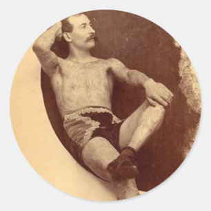 Der Tattooid auf dem Mond Runder Aufkleber