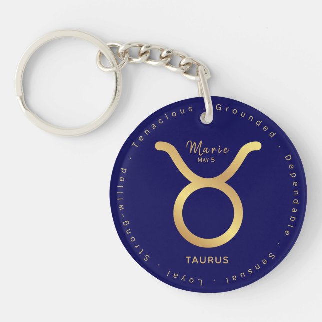 Der Taurian Star - Personalisiertes Zodiac Schlüsselanhänger (Vorderseite)