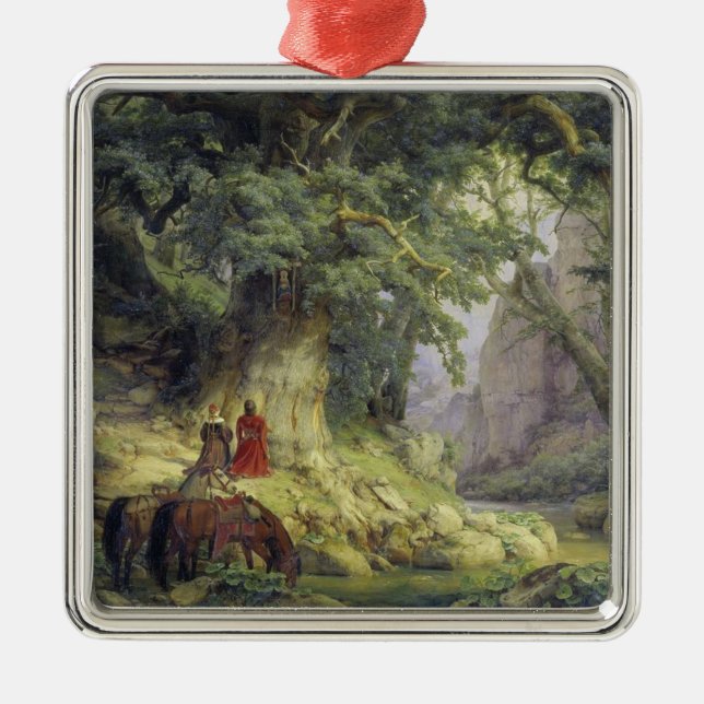 Der tausendjährige Eichenbaum (von Karl Lessing) Ornament Aus Metall (Vorne)