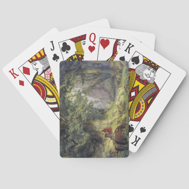 Der tausendjährige Eichenbaum (von Karl Lessing) Spielkarten (Rückseite)