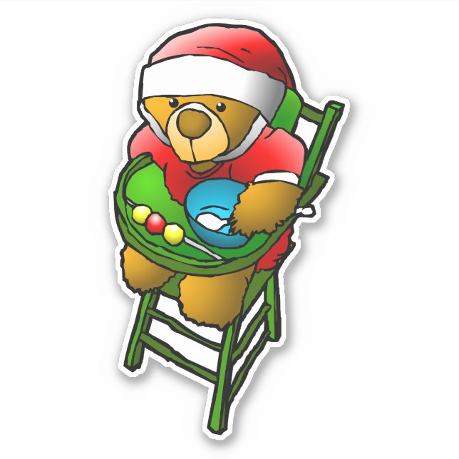 Der Teddybär des Weihnachtsmanns Aufkleber (Vorderseite)