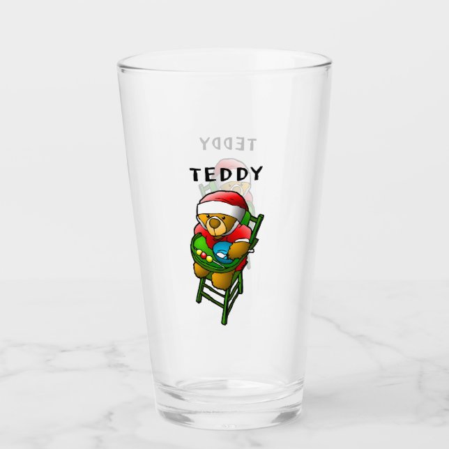 Der Teddybär des Weihnachtsmanns Glas (Vorderseite)