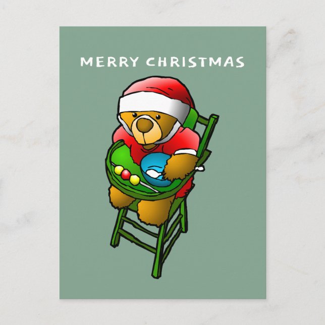 Der Teddybär des Weihnachtsmanns Postkarte (Vorderseite)
