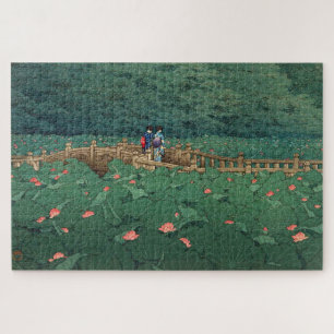 Der Teich am Benten-Schrein in Shiba Kawase Hasui