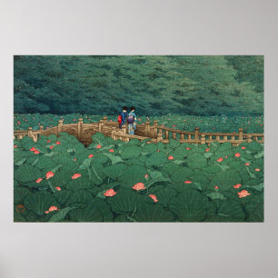 Der Teich bei Benten Shrine in Shiba Kawase Hasui Poster