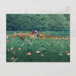 Der Teich bei Benton Shrine Kawase Hasui Postkarte