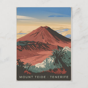 Der Teide Tenerife Vintag Postkarte