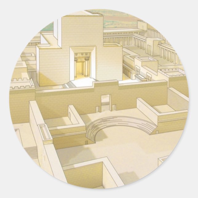 Der Tempel von Jerusalem Runder Aufkleber (Vorderseite)