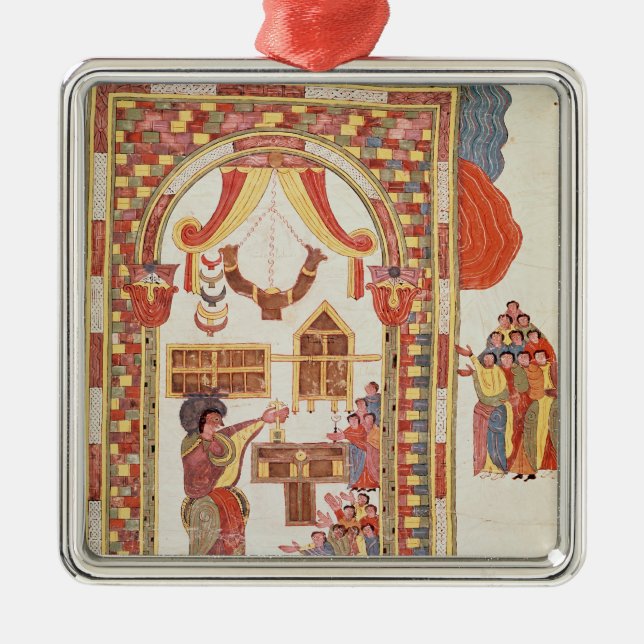 Der Tempel von Jerusalem von der "Bibel Silbernes Ornament (Vorne)