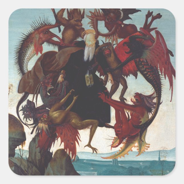 Der Tempo von Saint Anthony von Michelangelo Quadratischer Aufkleber (Vorderseite)