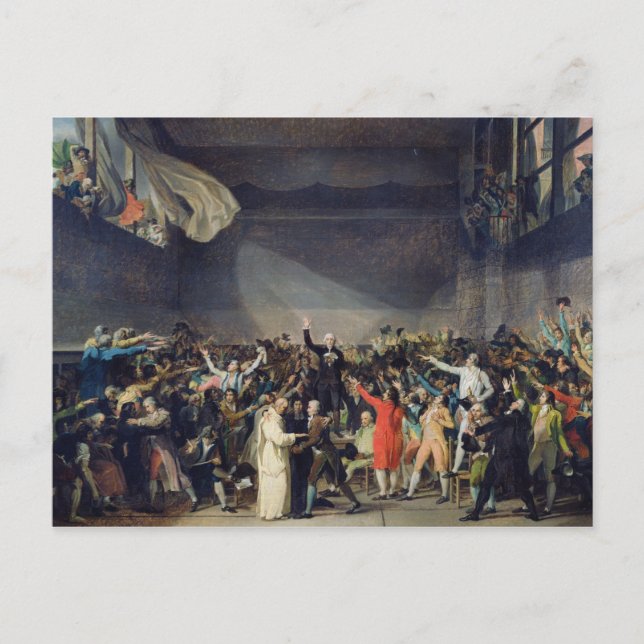 Der Tennisplatz, 20. Juni 1789, 1791 Postkarte (Vorderseite)