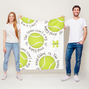 Der Tennisplatz ist mein glücklicher Ort für Mädch Fleecedecke