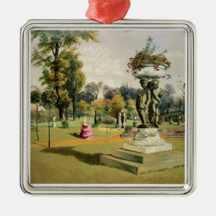 Der Terrasse-Garten, Woburn-Abtei (chromolitho) Ornament Aus Metall