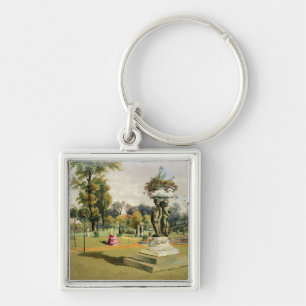 Der Terrasse-Garten, Woburn-Abtei (chromolitho) Schlüsselanhänger