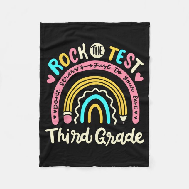 Der Test der dritten Klasse Rainbow Test Day Teach Fleecedecke (Vorderseite)