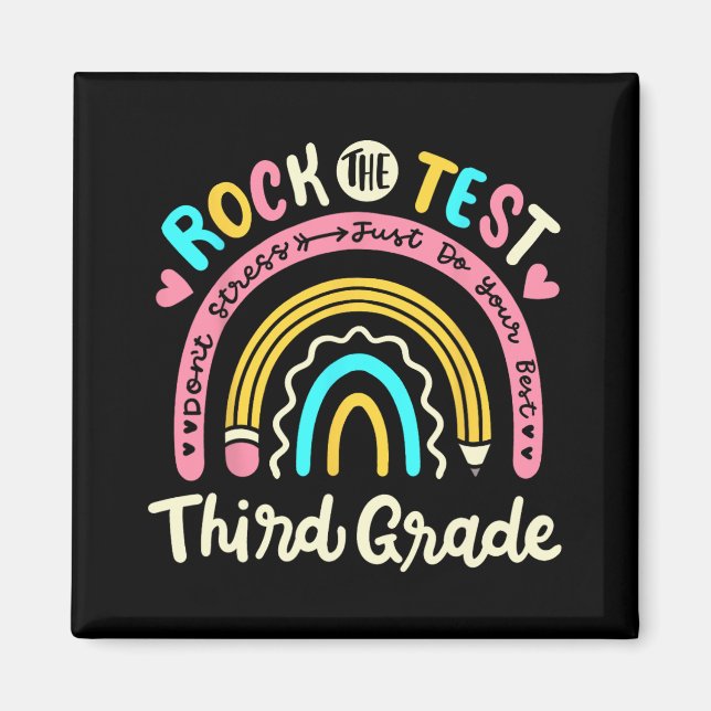 Der Test der dritten Klasse Rainbow Test Day Teach Magnet (Vorne)