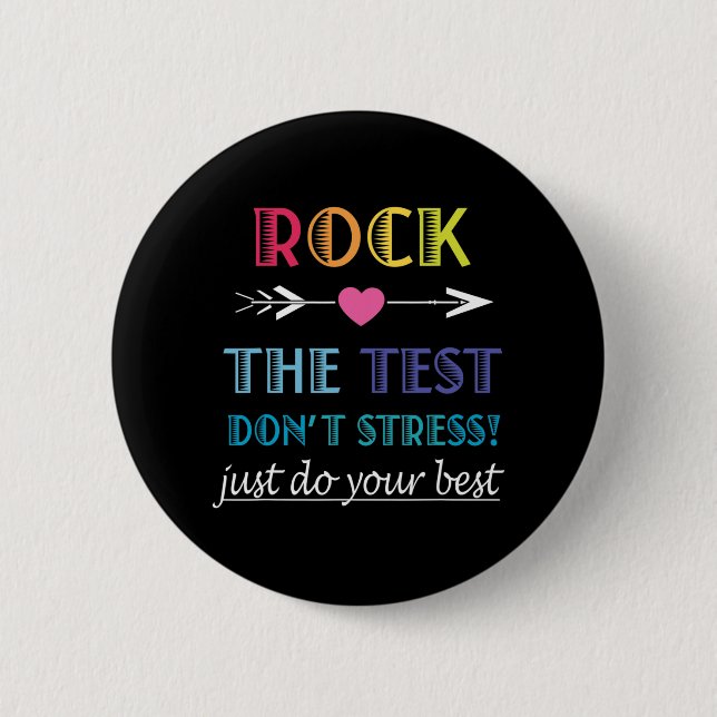 Der Test-lustige Schullehrer-Testtag Button (Vorderseite)