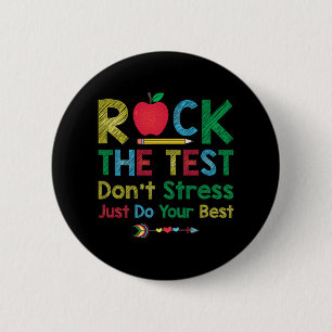 Der Test nicht Stress nur am besten lustige Lehrer Button