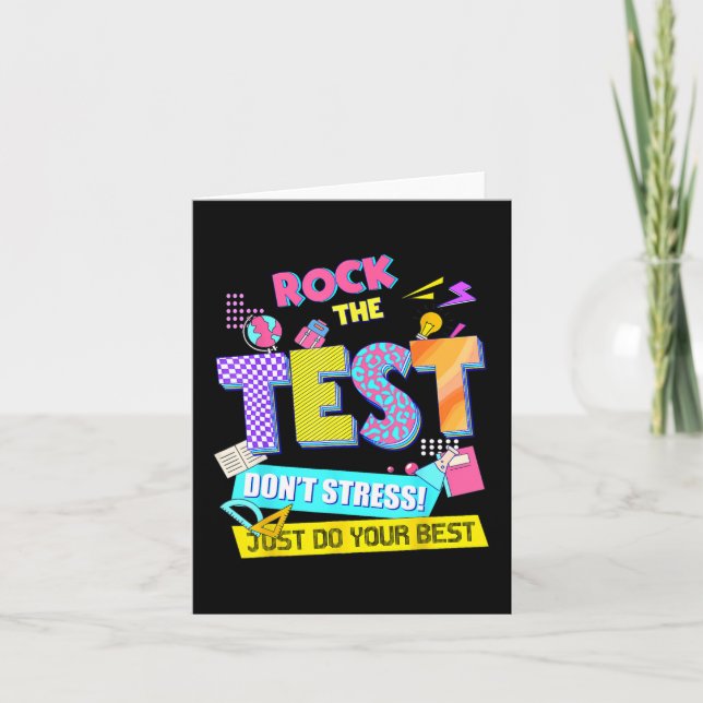 Der Test nicht Stress Testing Day Lehrer Studenten Karte (Vorderseite)