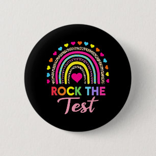 Der Testtag Lehrer Testtag Rainbow Leop Button