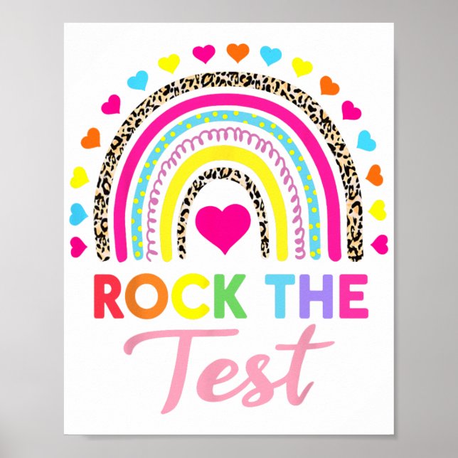 Der Testtag Lehrer Testtag Rainbow Leop Poster (Vorne)