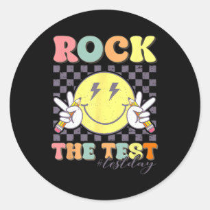 Der Testtag Retro Motivierend Teacher St. Runder Aufkleber