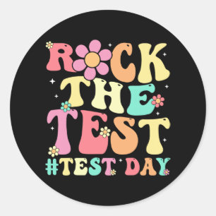 Der Testtag Retro Motivierend Teacher St. Runder Aufkleber