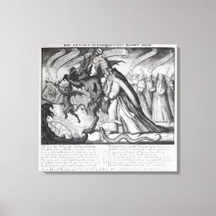 Der Teufel, der den Papst in den Ketten, 1680 Leinwanddruck