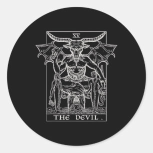 Der Teufel Tarot Card Phomet Gothic Halloween Sata Runder Aufkleber