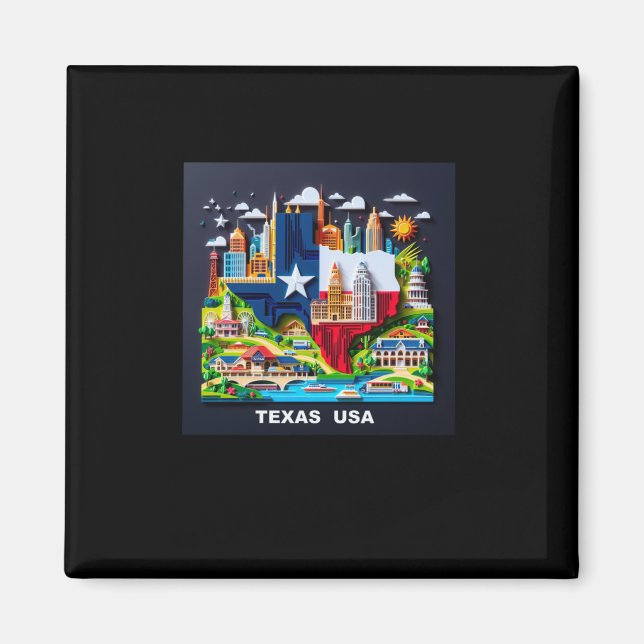 Der Texas-Staat in den USA1 Magnet (Vorne)